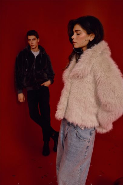 Regular Fit Faux Fur Jacket