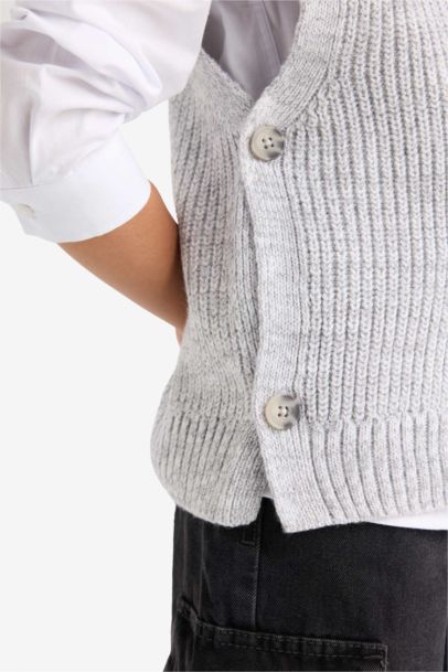 Girl Crew Neck Knit Vest