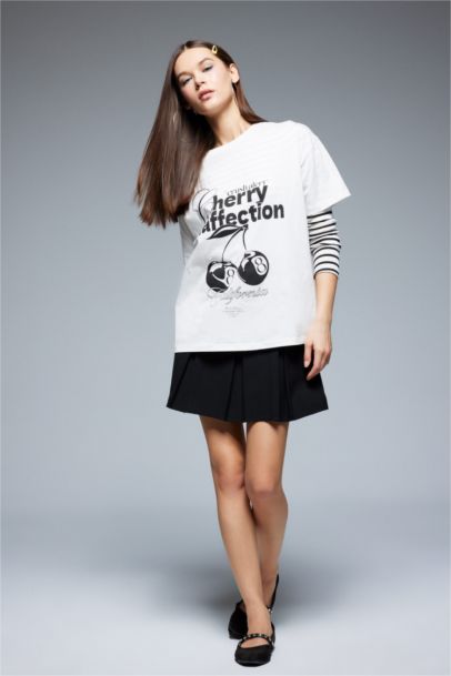 Oversize Fit Crew Neck Printed T-Shirt