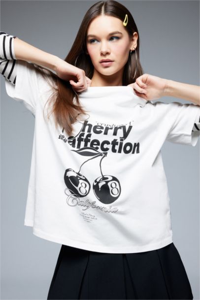 Oversize Fit Crew Neck Printed T-Shirt