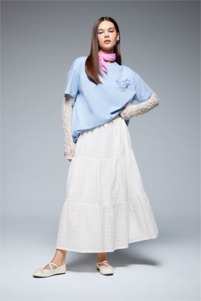 Oversize Fit Crew Neck Back Printed T-Shirt