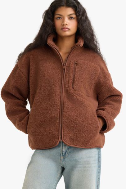 Plush Zippered Cardigan