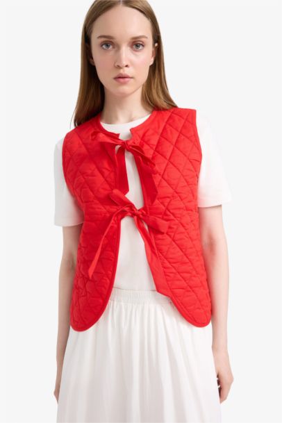 Crew Neck Tied Cotton Vest