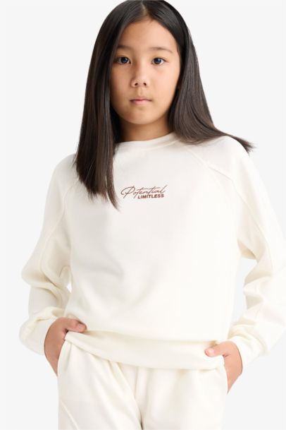 Girl Relax Fit Sport Printed Modal Sweatshirt