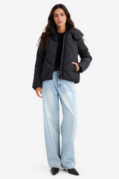 قمصلة نفخ مقاوم للماء قصة عادية مبطن بفرو إصطناعي