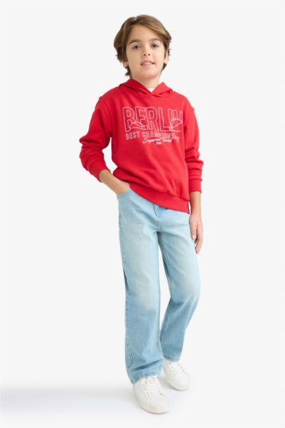 Kapüşonlu Baskılı Sweatshirt Erkek Çocuk