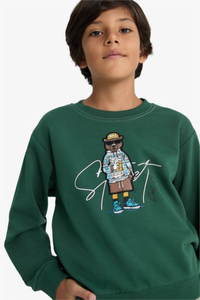 Regular Fit Printed Crew Neck Sweatshirt