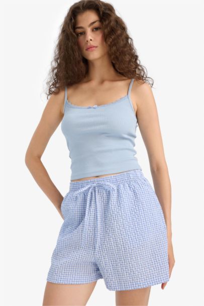 شورت كاروهات قصة A بخصر عادي