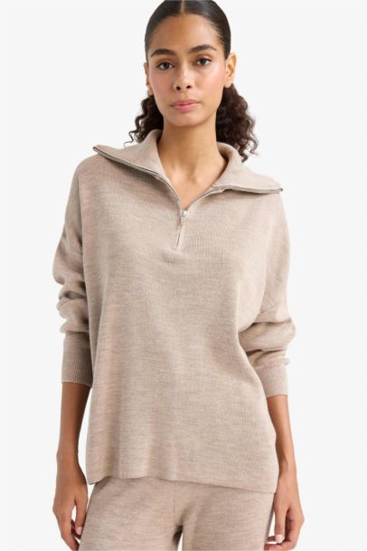 Pull en maille à demi-zip Coupe régulière