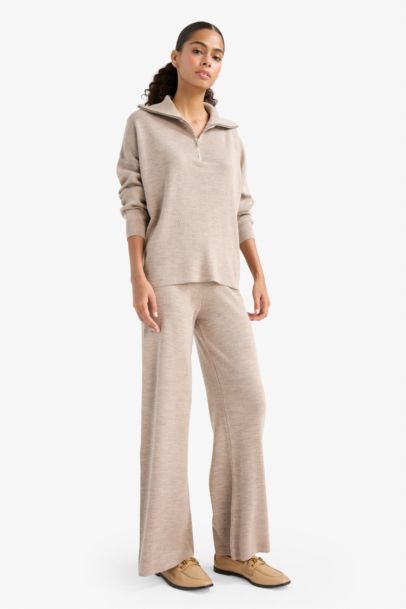 Pull en maille à demi-zip Coupe régulière