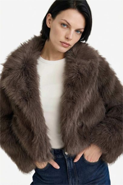 Regular Fit Faux Fur Jacket
