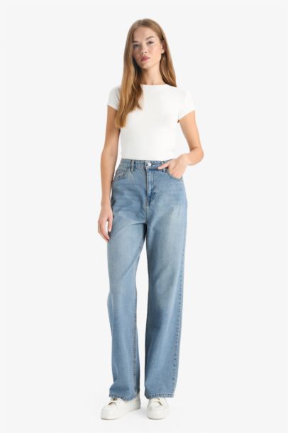 90's Wide Leg High Waist Long Jeans