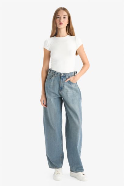 Carpenter Fit High Waist Long Jeans