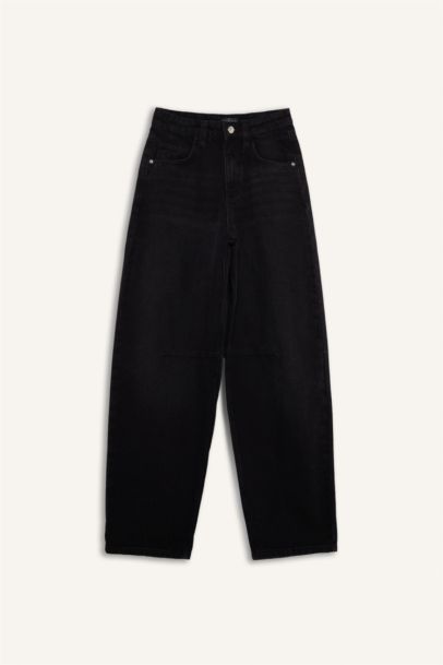 Baggy Fıt Yüksek Bel Düz Paça Uzun Jean Pantolon