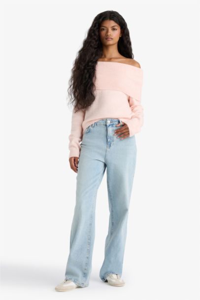 Pull en maille à épaules dénudées Coupe régulière