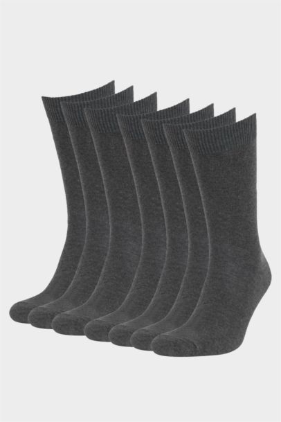 Erkek 7'li Pamuklu Uzun Çorap