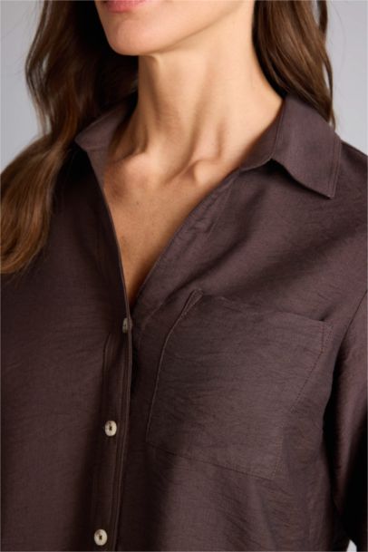 Regular Fit Shirt Collar Long Sleeve Shirt