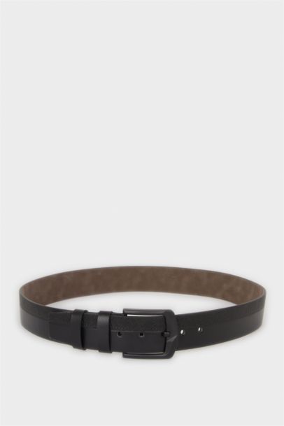Ceinture en simili cuir avec boucle rectangulaire pour homme