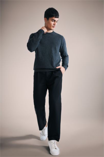 Wool Cashmere Standard Fit Crew Neck Pullover