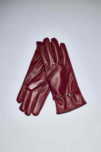 Woman Faux Leather Gloves