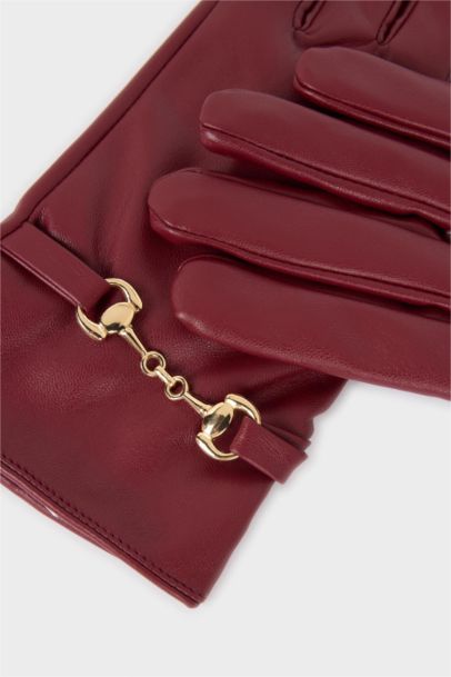 Woman Faux Leather Gloves