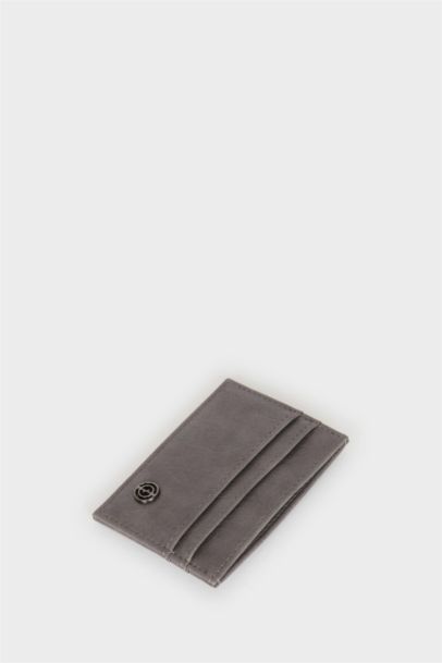 Man Faux Leather Card Holder