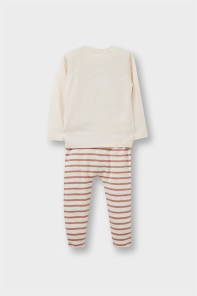 سيت تريكو جاكيت وبنطلون بطبعة دب - قطعتين