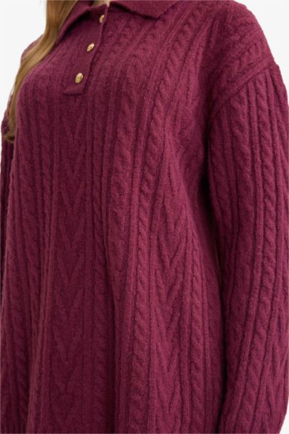 Tunique en tricot à col polo Coupe régulière