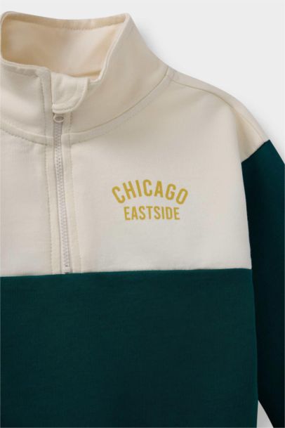 سيت ولادي سويت شيرت وسويت بانتس بطبعة شعار - قطعتين