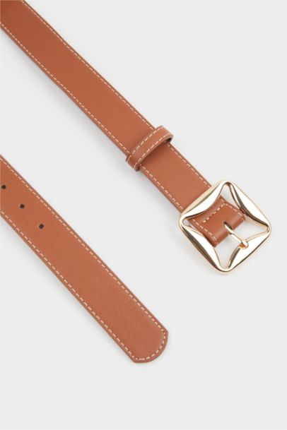 Kadın Kare Toka Suni Deri Jean Kemeri