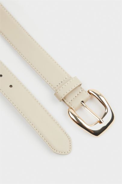 Ceinture en simili cuir avec grande boucle pour femme