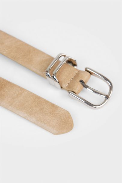 Ceinture en simili cuir avec boucle ovale pour femme