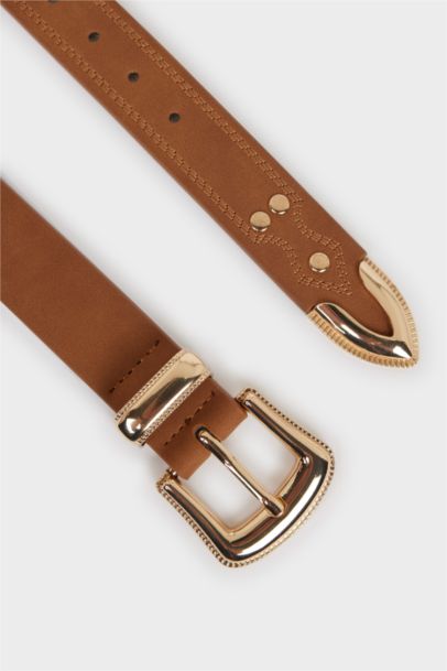 Woman Faux Leather Jean Belt