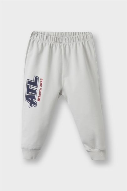 2'li Takım Okul Baskılı Sweatshirt Eşofman Altı Erkek Bebek