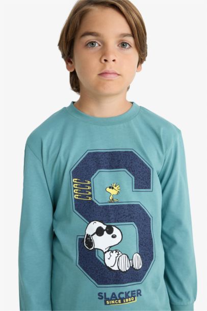 Snoopy Pijama Takımı Uzun Kollu Üst Uzun Alt Erkek Çocuk