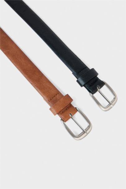Woman 2 piece Faux Leather Belt