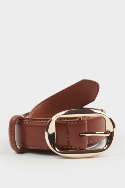 Kadın Büyük Toka Suni Deri Jean Kemeri