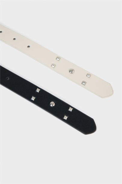 Woman 2 piece Faux Leather Belt