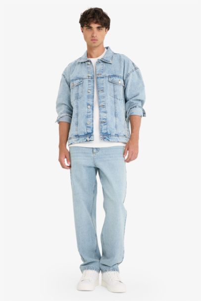 Джинсовая куртка свободного кроя oversize