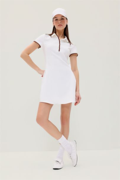 Polo Yaka Kısa Kollu Mini Yazlık Elbise