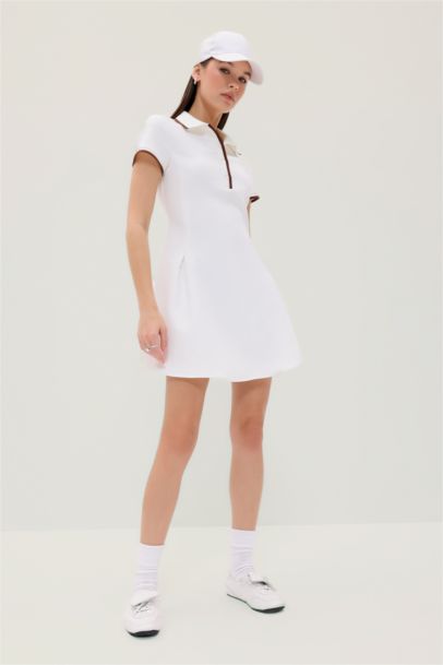 Polo Yaka Kısa Kollu Mini Yazlık Elbise
