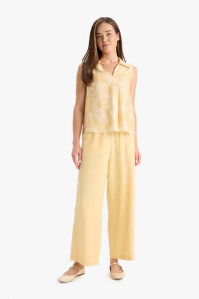 Блузка с Узором и Короткими Рукавами