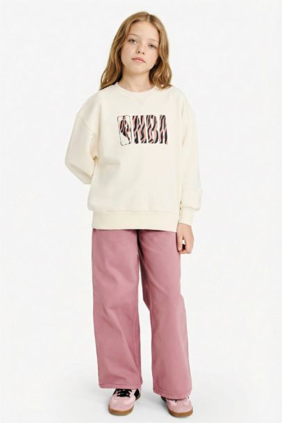 NBA Oversize Geniş Kalıp Bisiklet Yaka Sweatshirt Kız Çocuk