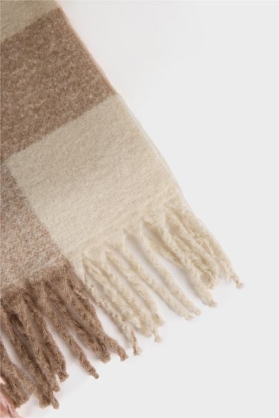 Woman Plaid Neck Scarf