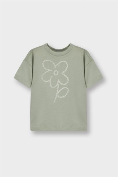 تيشيرت بيبي بناتي فلورال نص كم قصة عادية