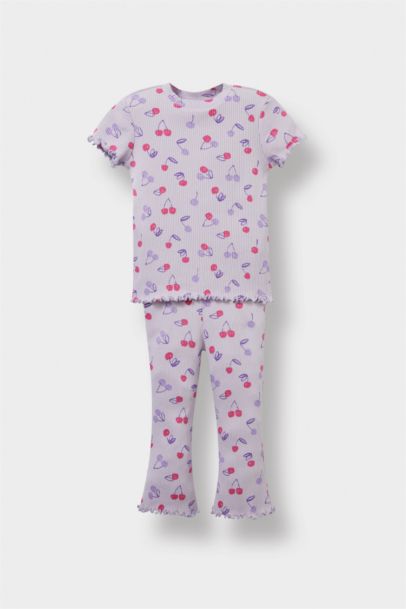 Girl Patterned Camisole T-Shirt Leggings 2 Piece Set