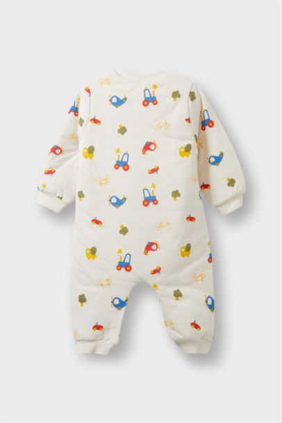 Combinaison en coton peigné imprimée véhicules à manches longues 1,6 TOG pour bébé garçon