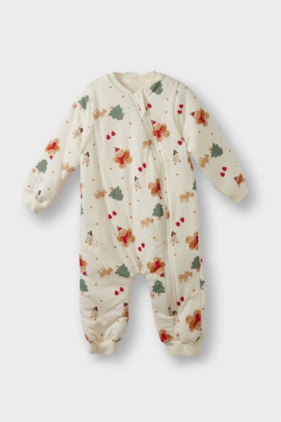 Baby Boy 1.6 Tog Fiber Christmas Themed Cotton Jumpsuit