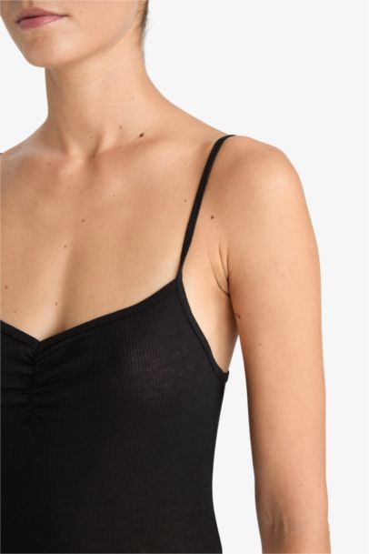Fall in Love Rib Thin Strap Snap Bodysuit