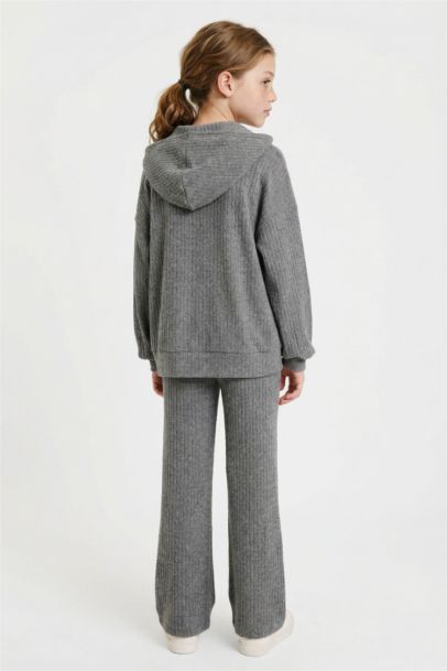 2'li Takım Kapüşonlu Sweatshirt Eşofman Altı Kız Çocuk